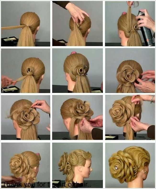 Роза из волос: как сделать, пошаговые фото и видео