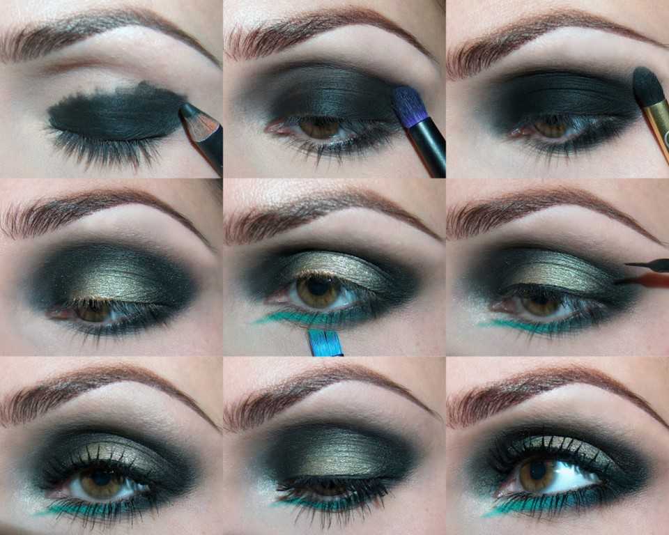 Коричневый, синий, зеленый макияж смоки айс: пошаговая инструкция