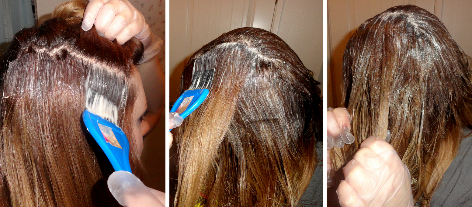 Как покрасить волосы не трогая корни в домашних условиях фото пошагово