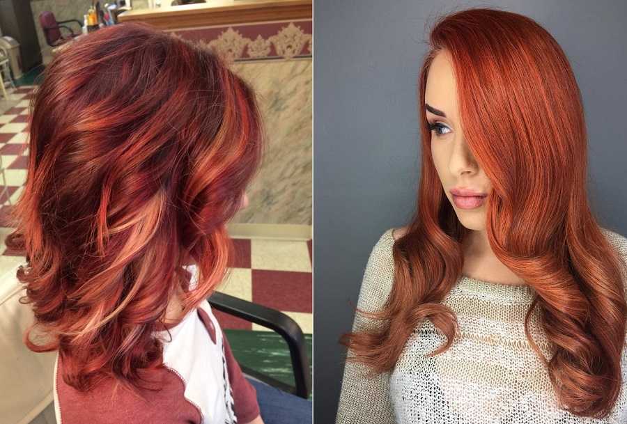 Окрашивание волос в рыжий цвет на средние волосы фото